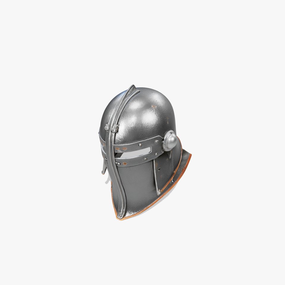 Medieval Sallet Helmet Matte Finish model pack